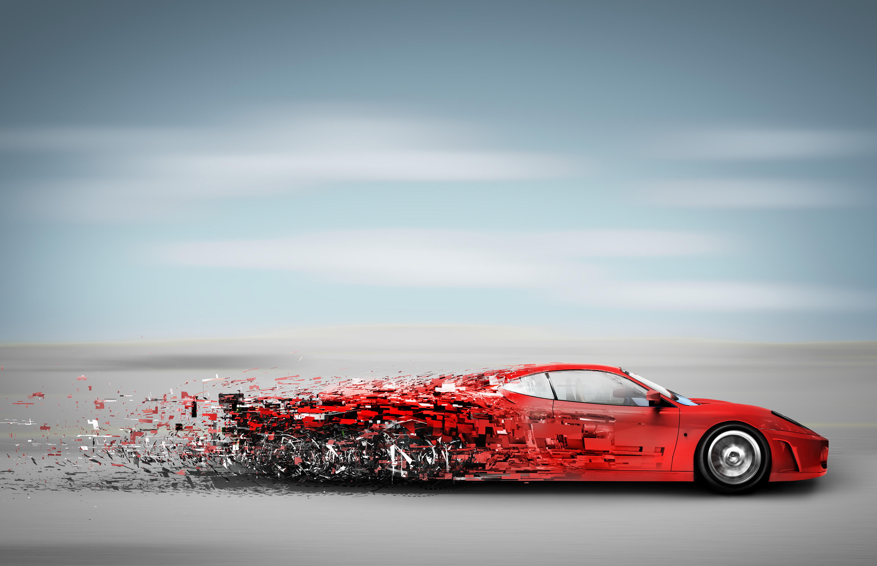 ماشین قرمز پر سرعت